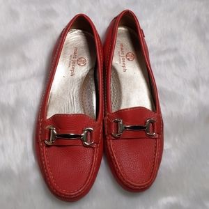 Marc Joseph red leather loafers - size 8.5